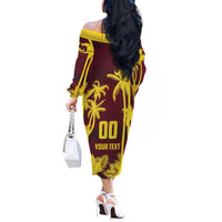 Custom Cricket 2026 West Indies Off The Shoulder Long Sleeve Dress WI Tropical Version
