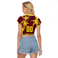 Custom Cricket 2026 West Indies Raglan Cropped T Shirt WI Tropical Version