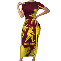 Custom Cricket 2026 West Indies Short Sleeve Bodycon Dress WI Tropical Version