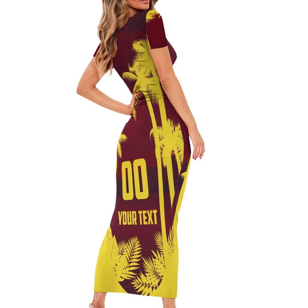 Custom Cricket 2026 West Indies Short Sleeve Bodycon Dress WI Tropical Version