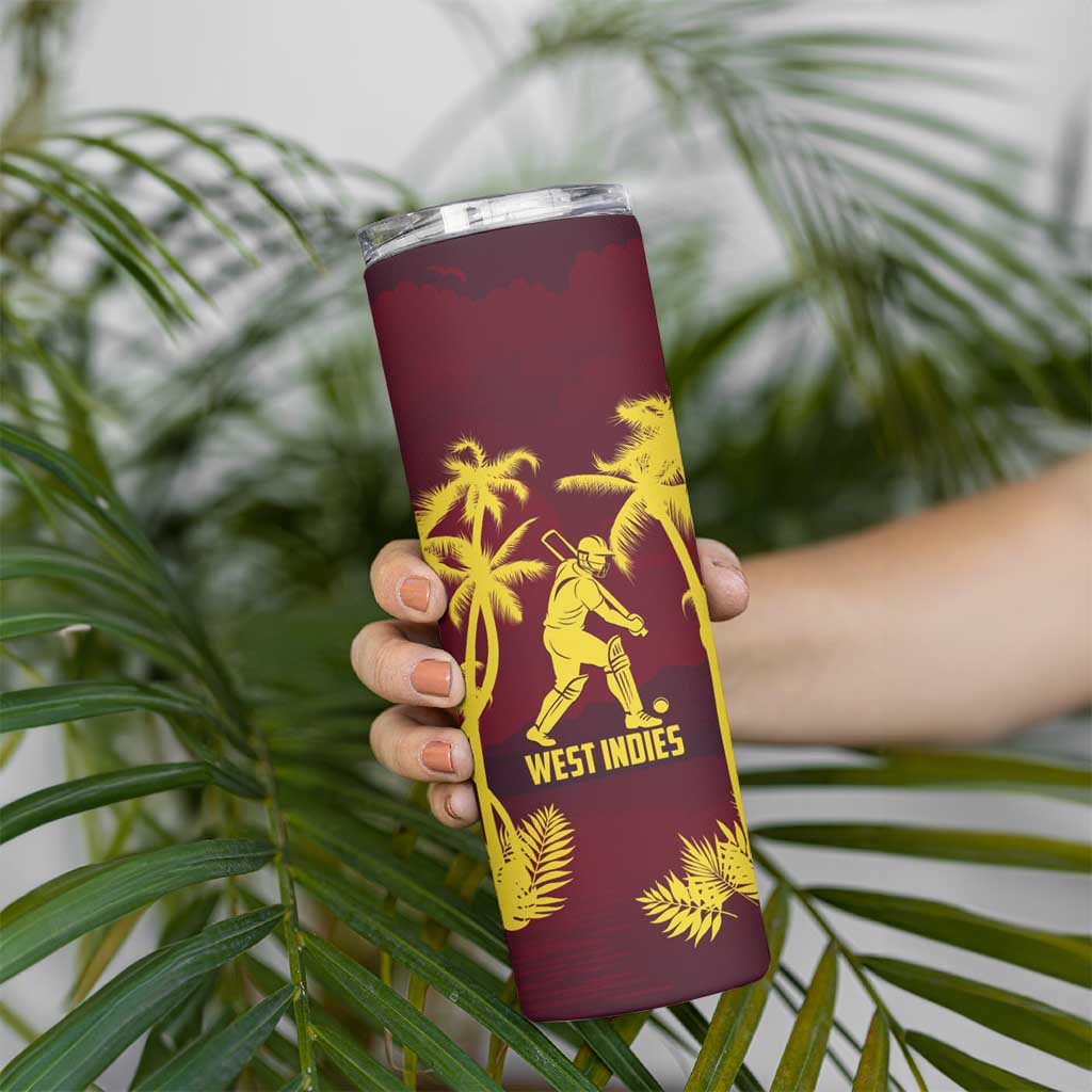 Custom Cricket 2026 West Indies Skinny Tumbler WI Tropical Version