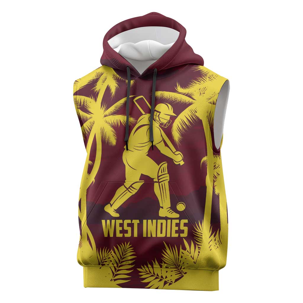 Custom Cricket 2026 West Indies Sleeveless Hoodie WI Tropical Version