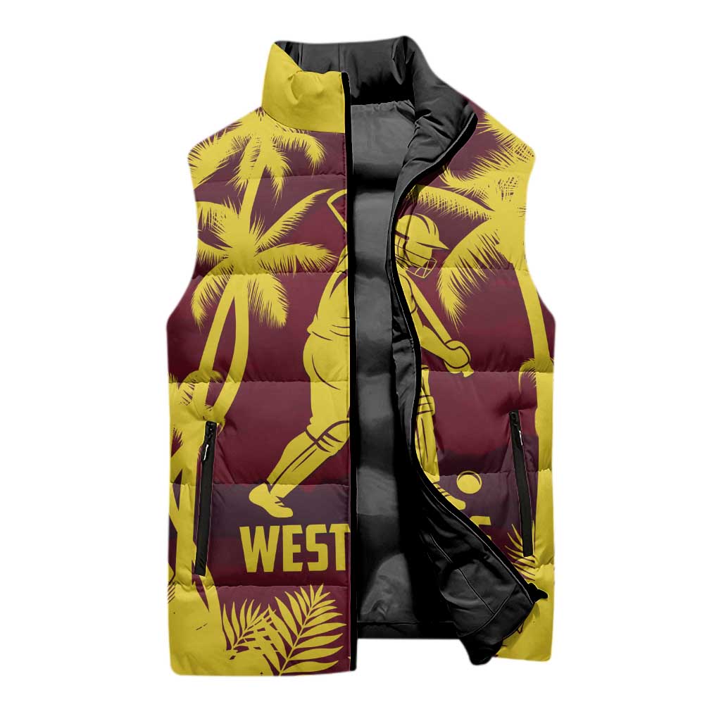 Custom Cricket 2026 West Indies Sleeveless Puffer Jacket WI Tropical Version