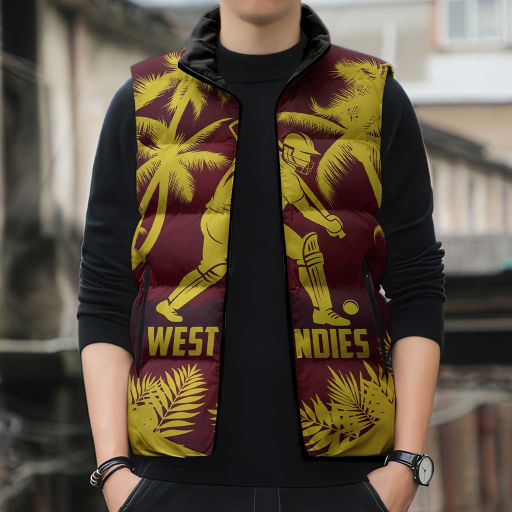 Custom Cricket 2026 West Indies Sleeveless Puffer Jacket WI Tropical Version
