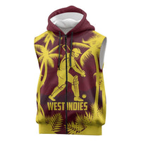 Custom Cricket 2026 West Indies Sleeveless Zip Hoodie WI Tropical Version
