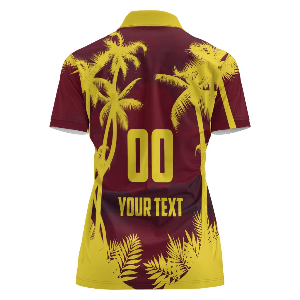 Custom Cricket 2026 West Indies Women Polo Shirt WI Tropical Version