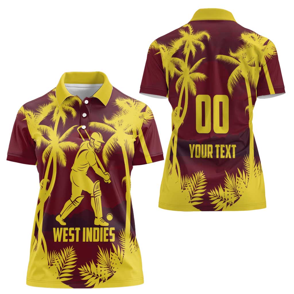 Custom Cricket 2026 West Indies Women Polo Shirt WI Tropical Version