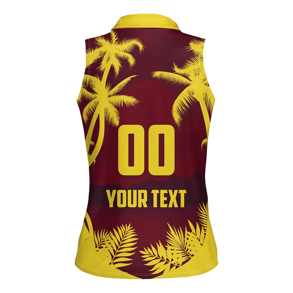 Custom Cricket 2026 West Indies Women Sleeveless Polo Shirt WI Tropical Version