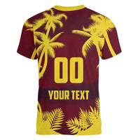 Custom Cricket 2026 West Indies Women V-Neck T-Shirt WI Tropical Version