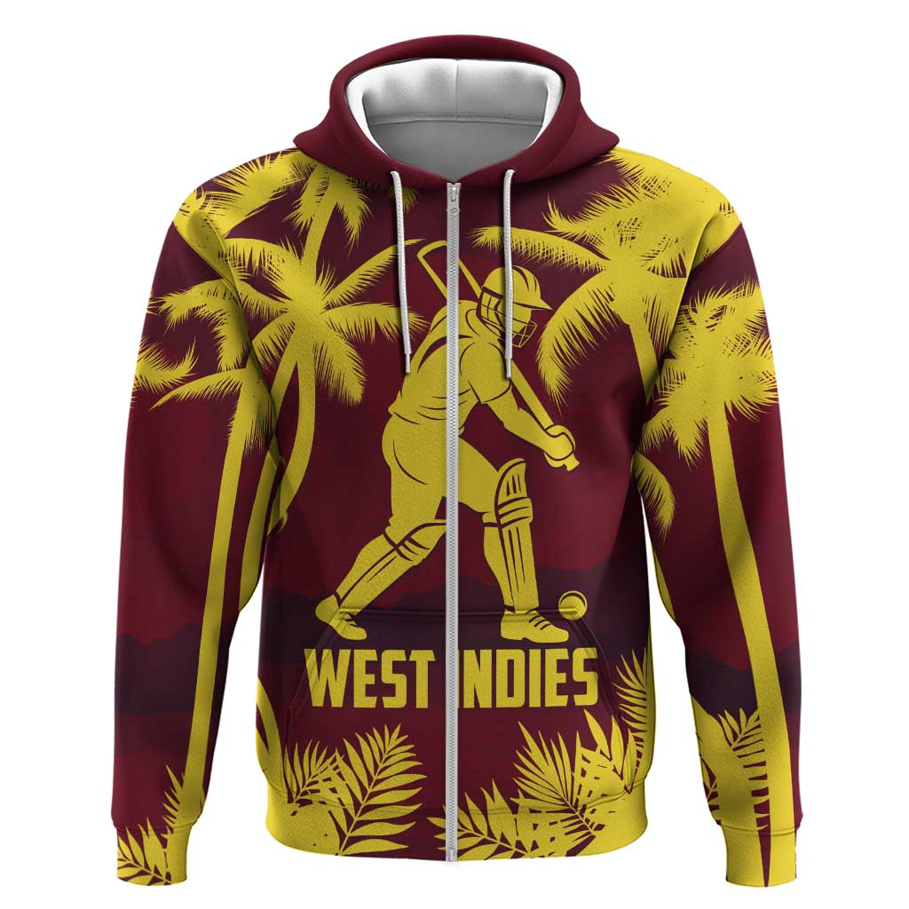 Custom Cricket 2026 West Indies Zip Hoodie WI Tropical Version