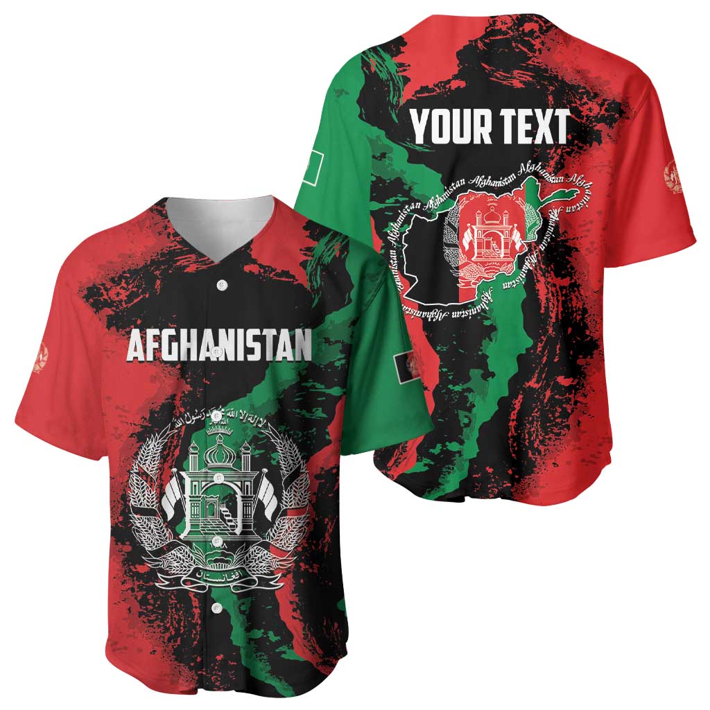 Personalized Afghanistan Baseball Jersey Grunge Style