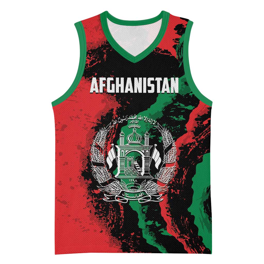 Personalized Afghanistan Basketball Jersey Grunge Style