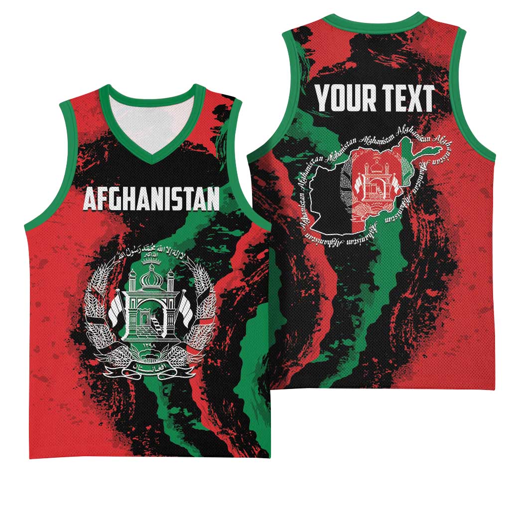 Personalized Afghanistan Basketball Jersey Grunge Style