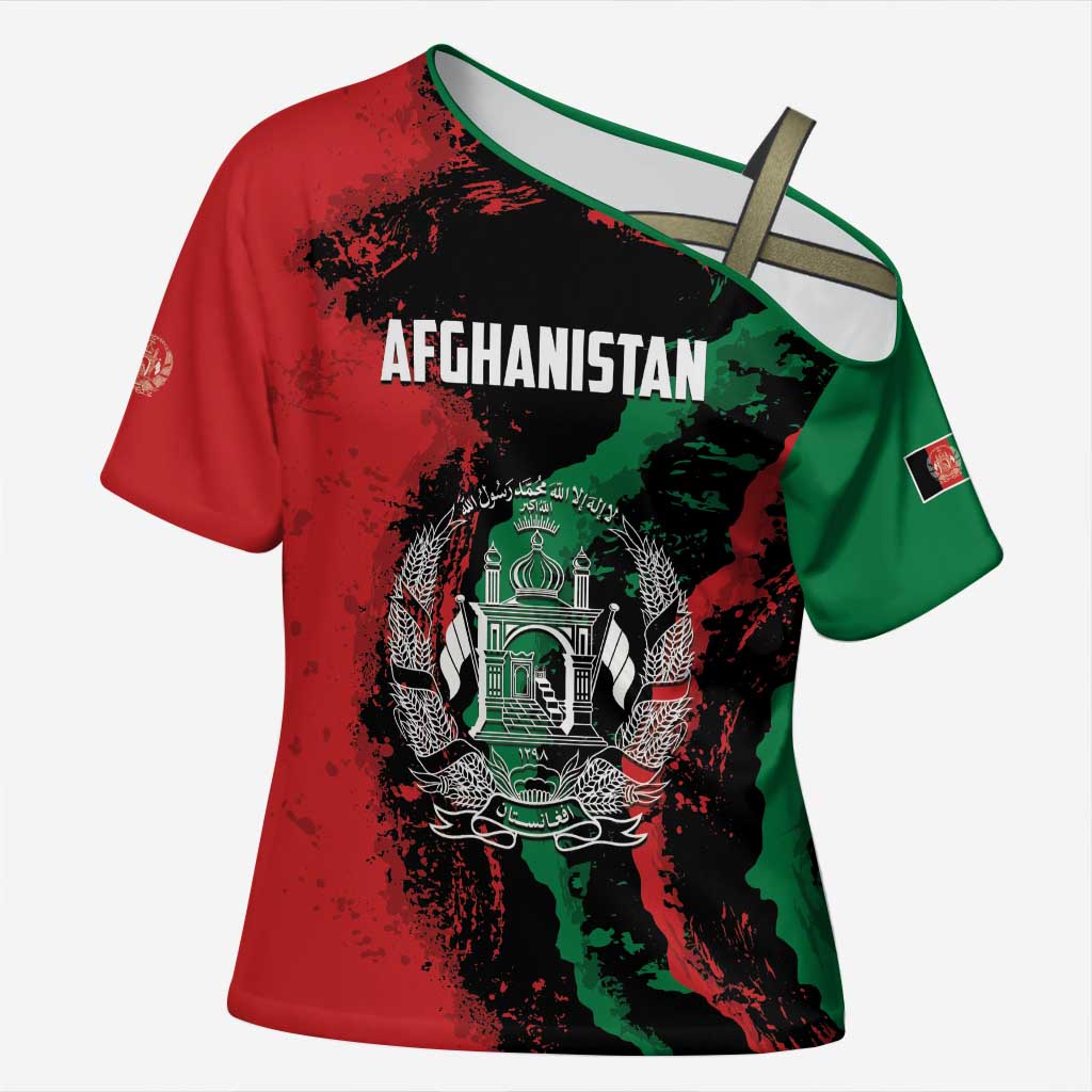 Personalized Afghanistan Cross Shoulder Shirt Grunge Style