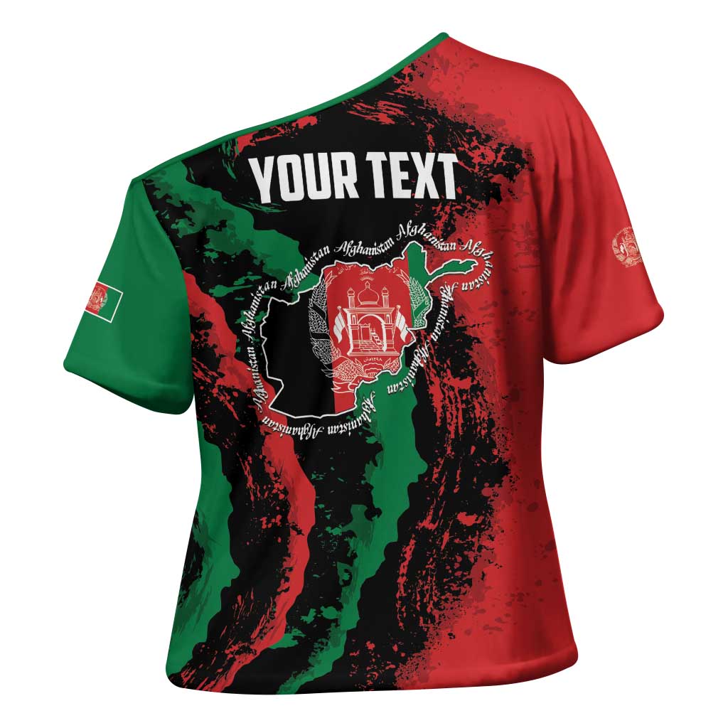 Personalized Afghanistan Cross Shoulder Shirt Grunge Style