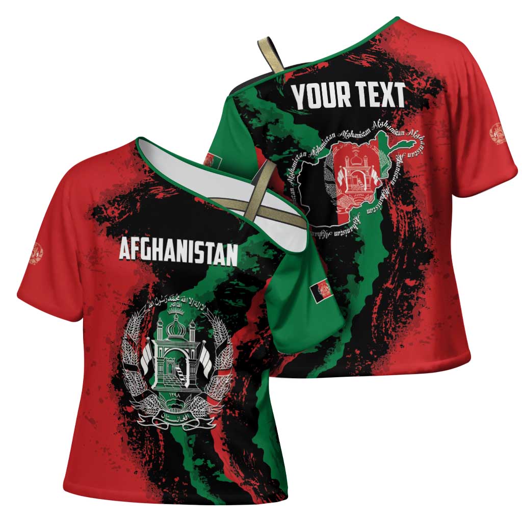 Personalized Afghanistan Cross Shoulder Shirt Grunge Style
