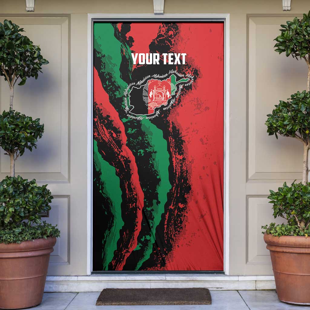 Personalized Afghanistan Door Cover Grunge Style