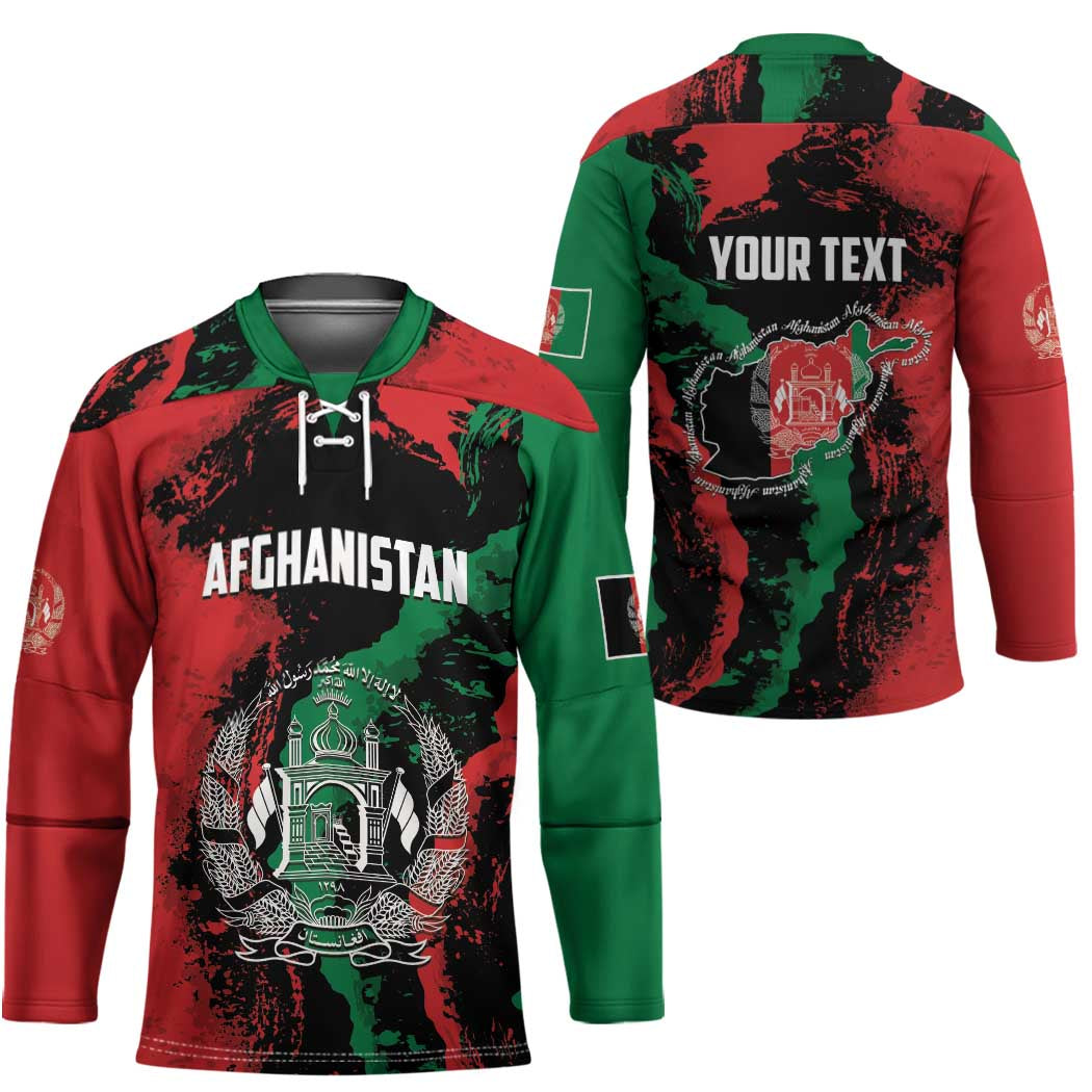 Personalized Afghanistan Hockey Jersey Grunge Style