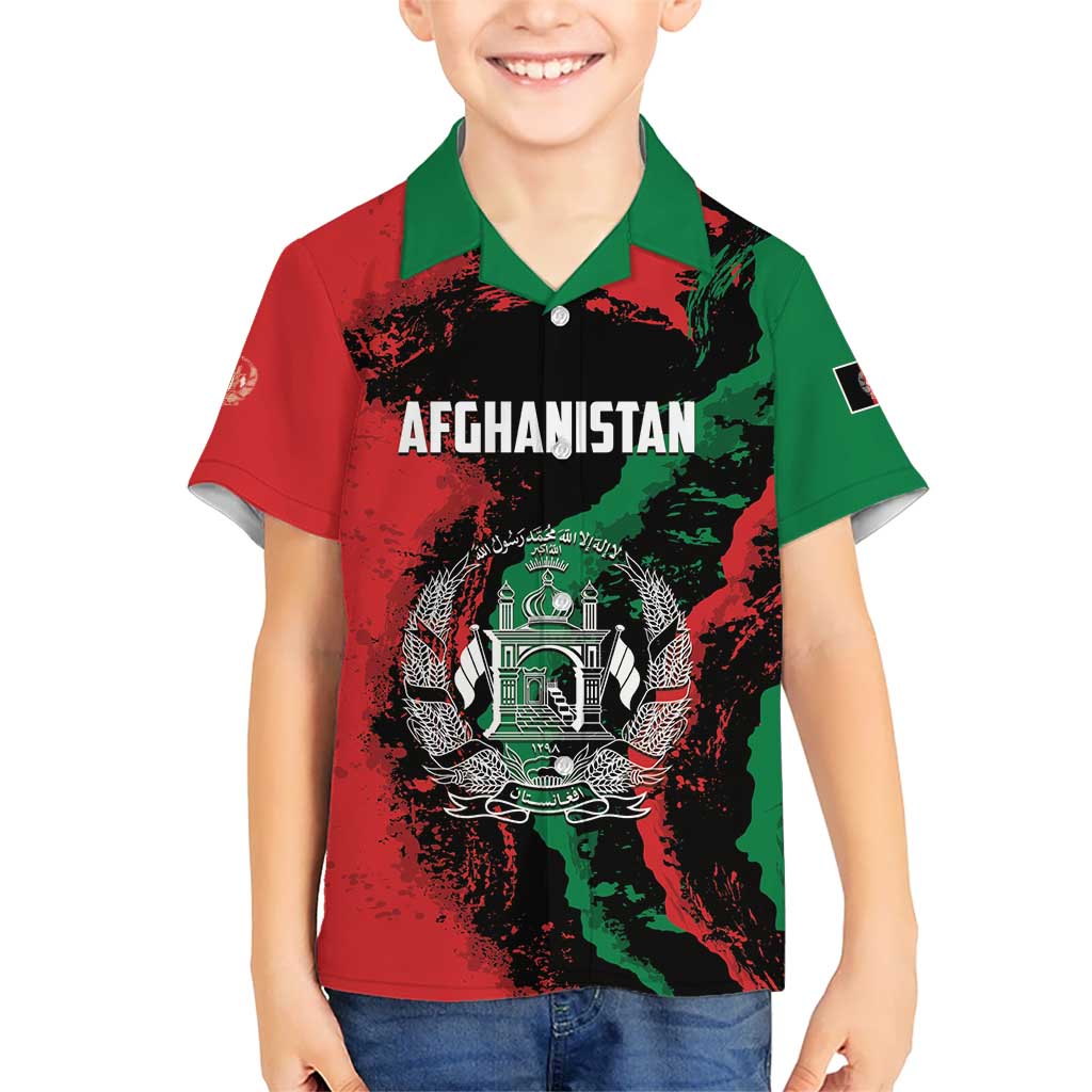 Personalized Afghanistan Kid Hawaiian Shirt Grunge Style