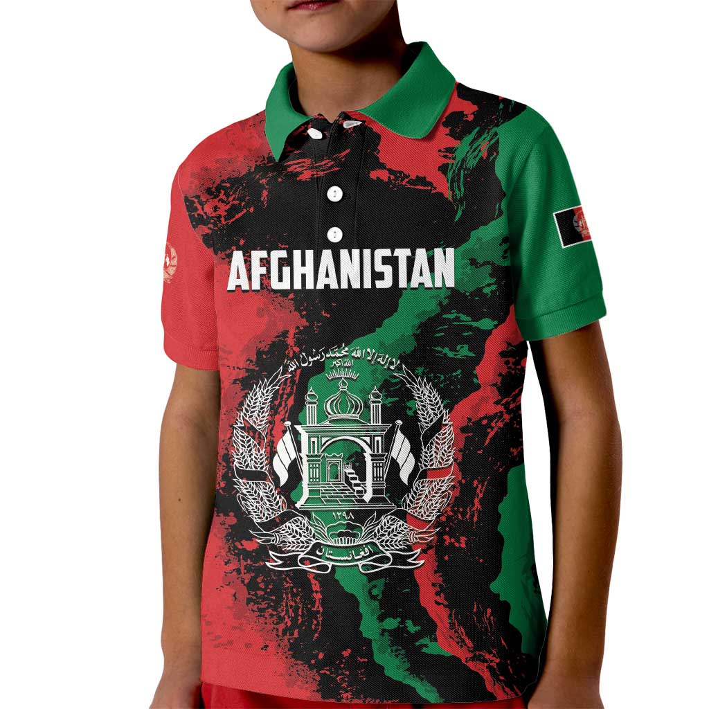 Personalized Afghanistan Kid Polo Shirt Grunge Style