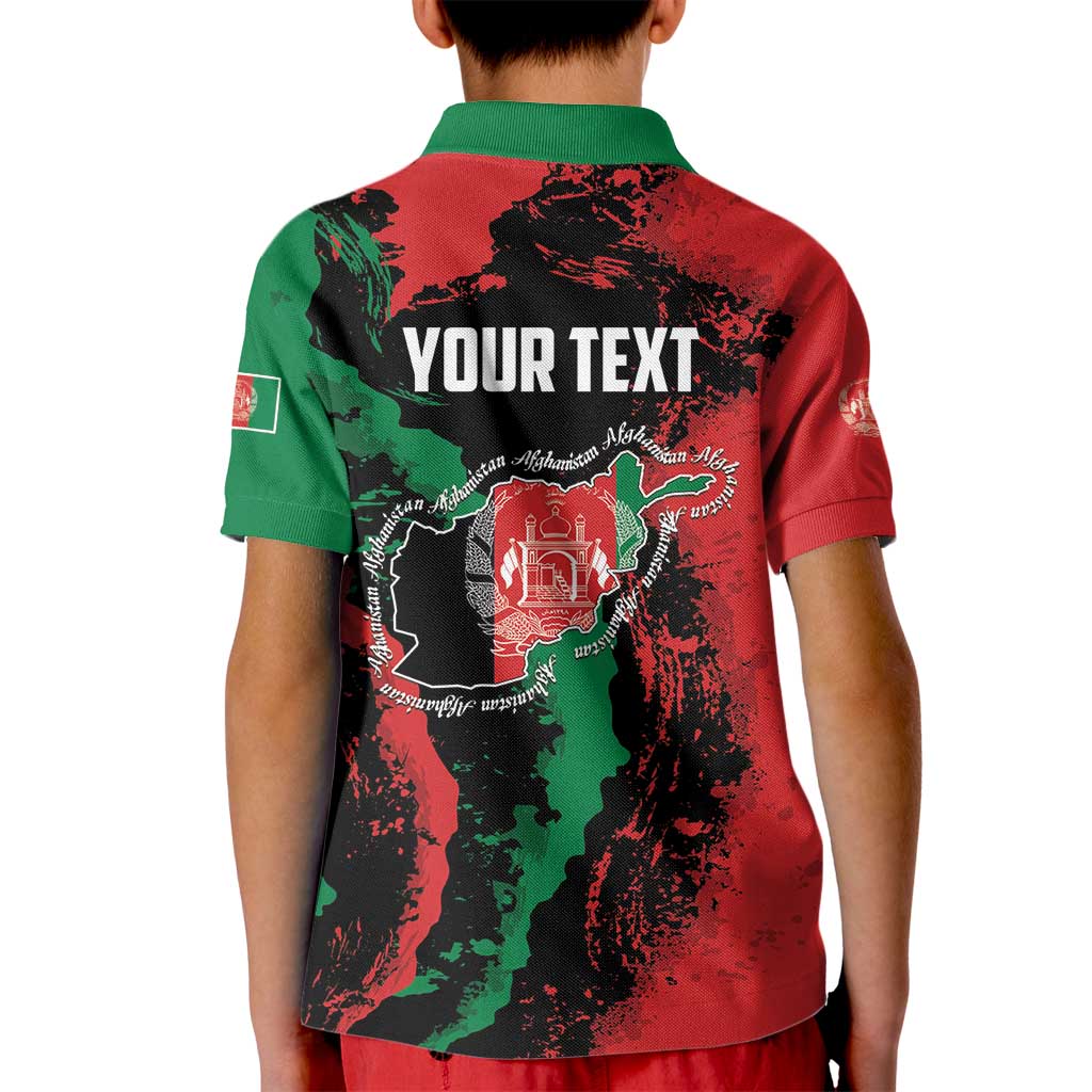 Personalized Afghanistan Kid Polo Shirt Grunge Style