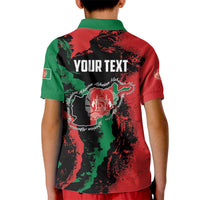 Personalized Afghanistan Kid Polo Shirt Grunge Style