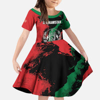 Personalized Afghanistan Kid Short Sleeve Dress Grunge Style