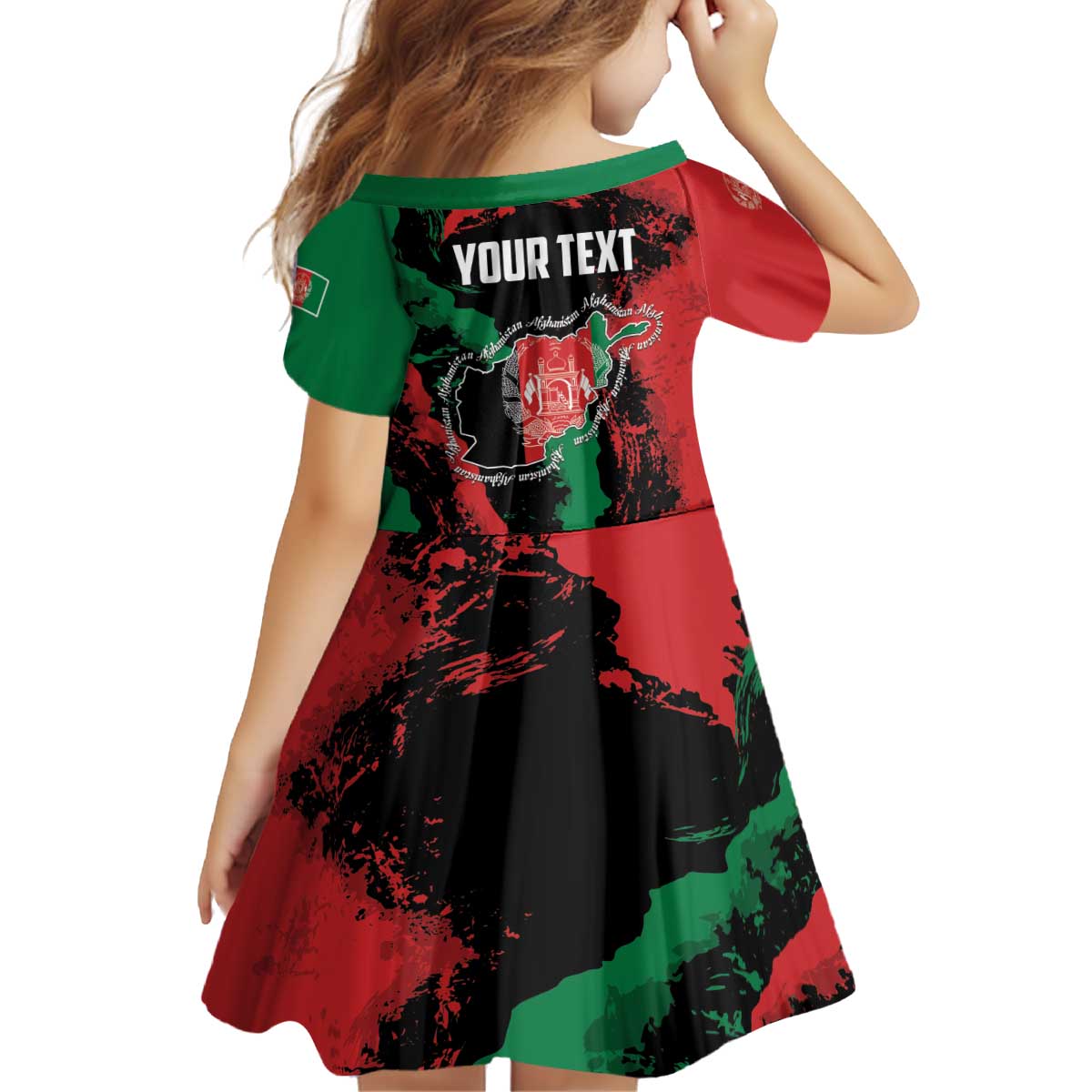 Personalized Afghanistan Kid Short Sleeve Dress Grunge Style