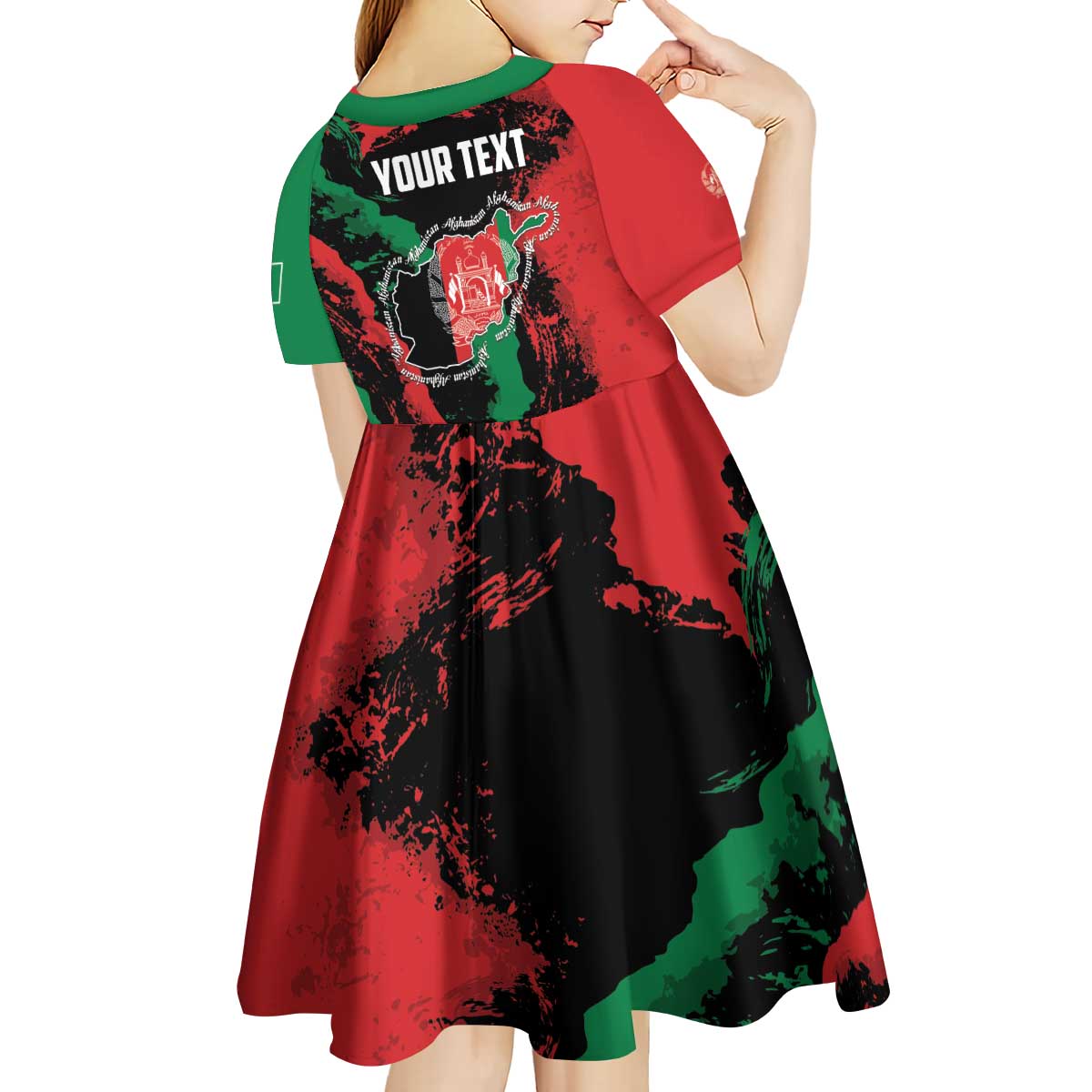Personalized Afghanistan Kid Short Sleeve Dress Grunge Style