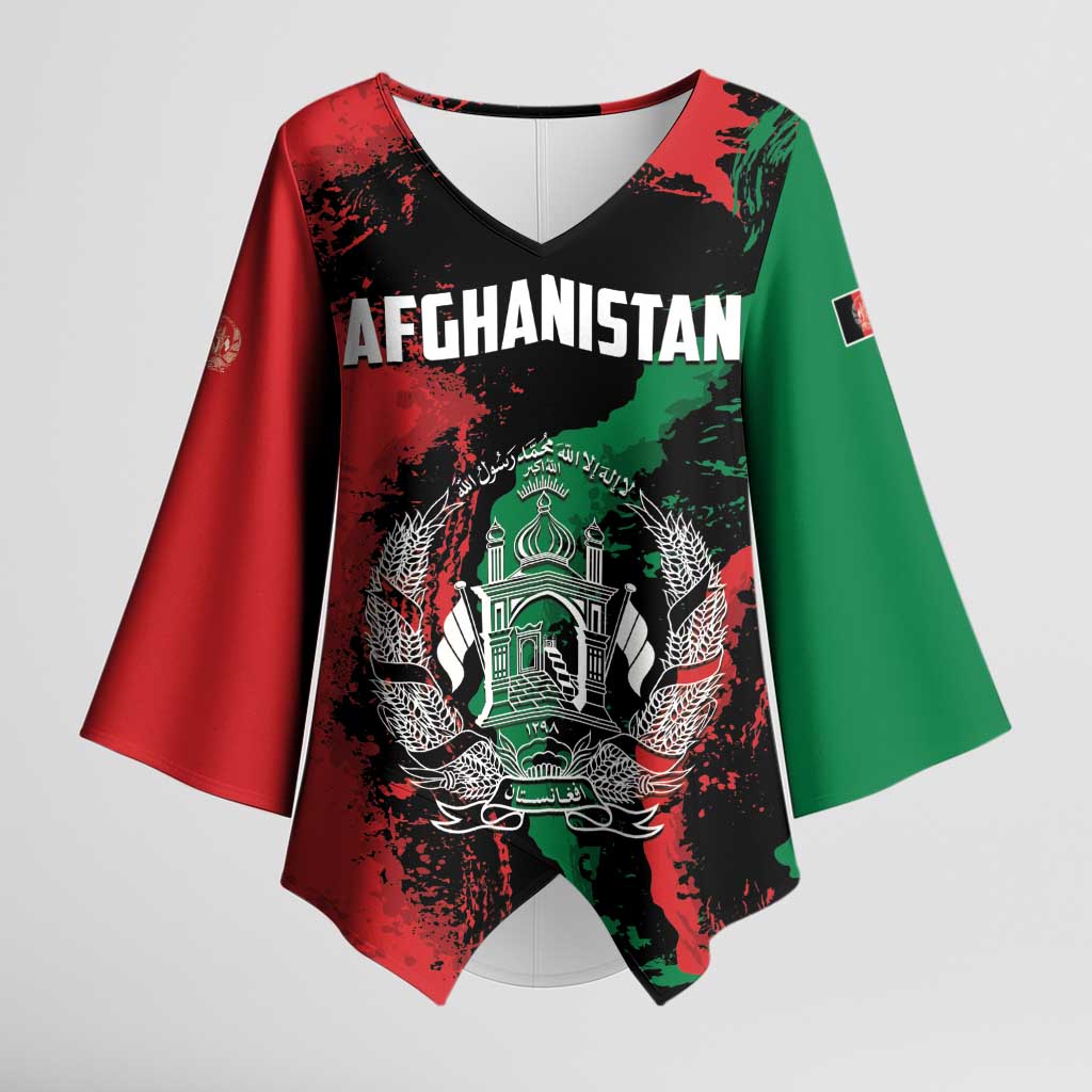 Personalized Afghanistan Kimono Sleeve Blouse Grunge Style