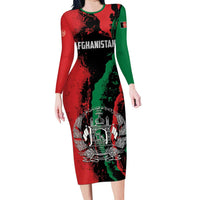 Personalized Afghanistan Long Sleeve Bodycon Dress Grunge Style