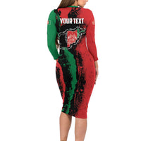 Personalized Afghanistan Long Sleeve Bodycon Dress Grunge Style