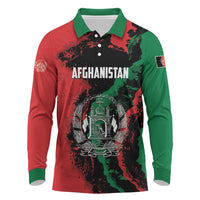 Personalized Afghanistan Long Sleeve Polo Shirt Grunge Style