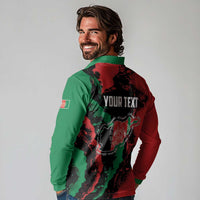 Personalized Afghanistan Long Sleeve Polo Shirt Grunge Style