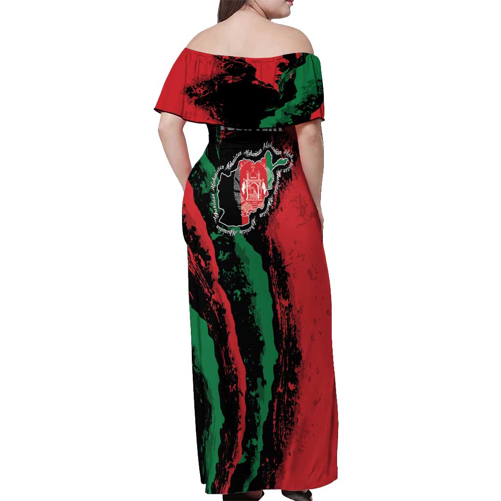 Personalized Afghanistan Off Shoulder Maxi Dress Grunge Style