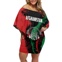 Personalized Afghanistan Off Shoulder Short Dress Grunge Style