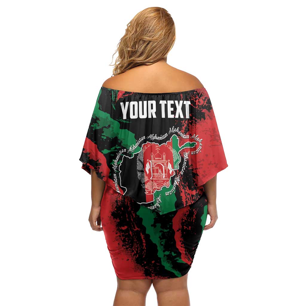 Personalized Afghanistan Off Shoulder Short Dress Grunge Style