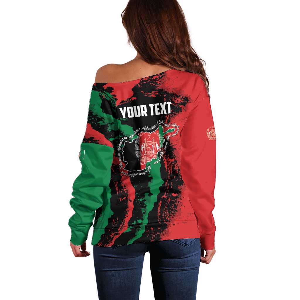Personalized Afghanistan Off Shoulder Sweater Grunge Style