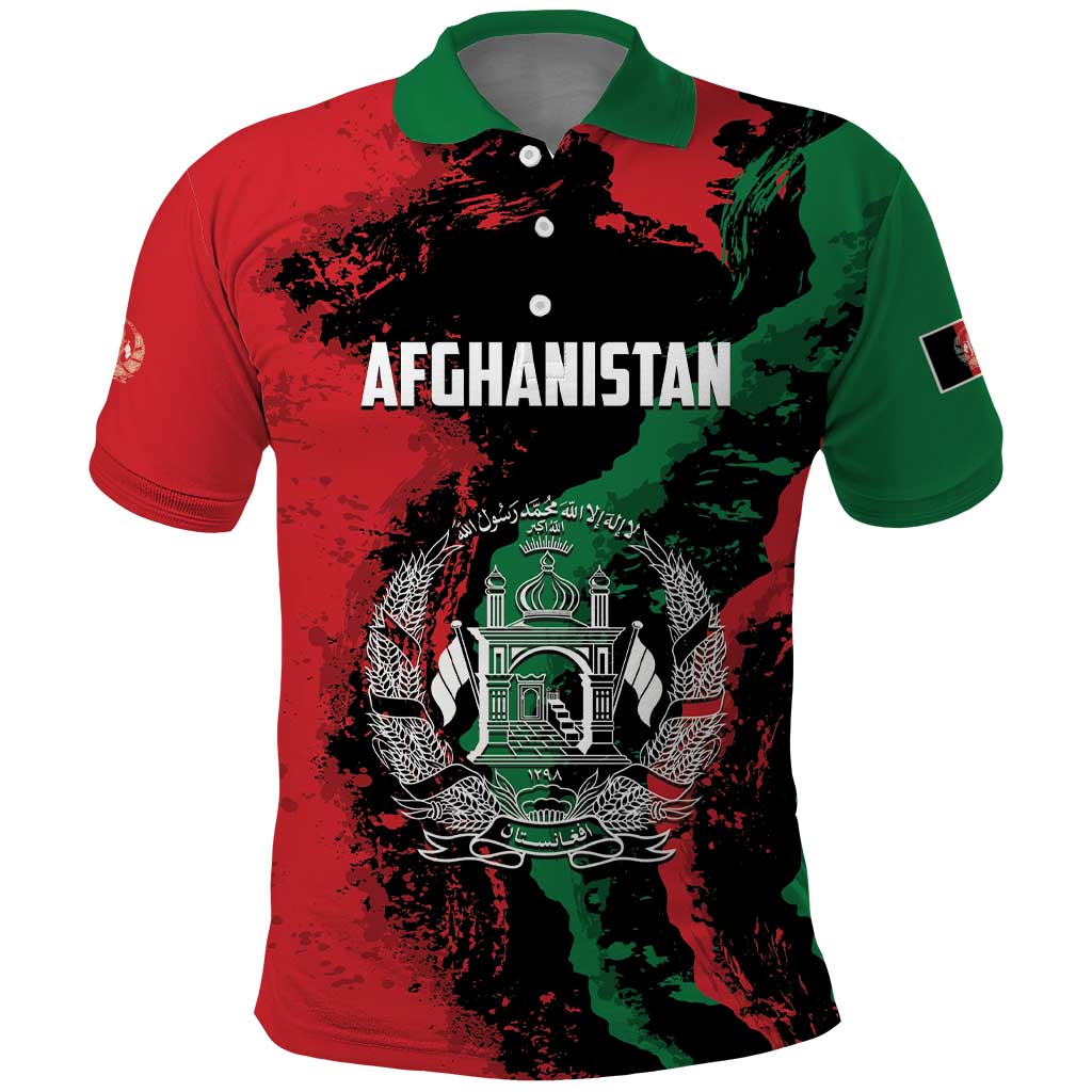 Personalized Afghanistan Polo Shirt Grunge Style