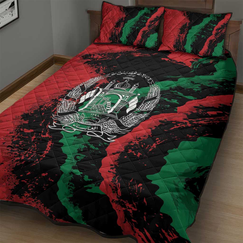 Afghanistan Quilt Bed Set Grunge Style