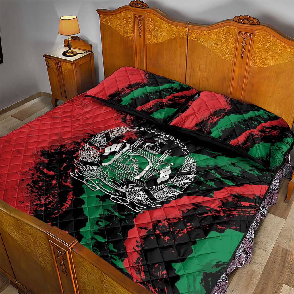 Afghanistan Quilt Bed Set Grunge Style