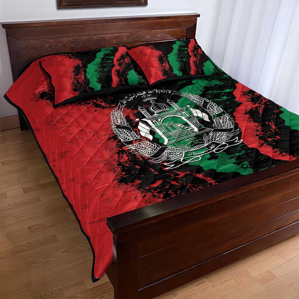 Afghanistan Quilt Bed Set Grunge Style