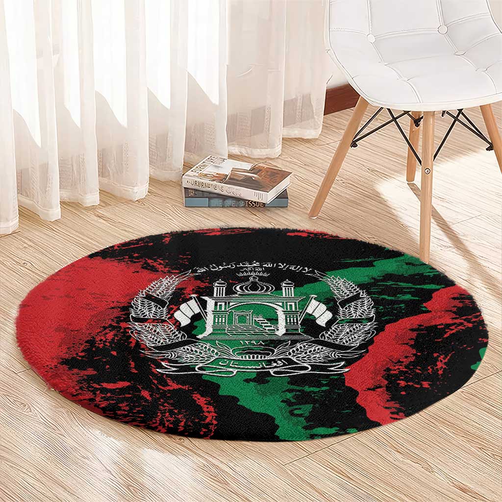 Afghanistan Round Carpet Grunge Style