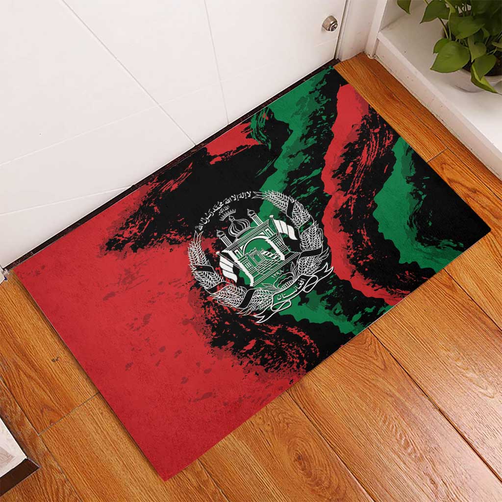 Afghanistan Rubber Doormat Grunge Style