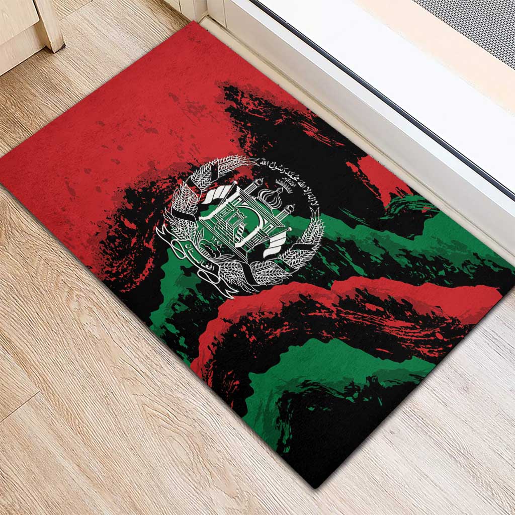 Afghanistan Rubber Doormat Grunge Style