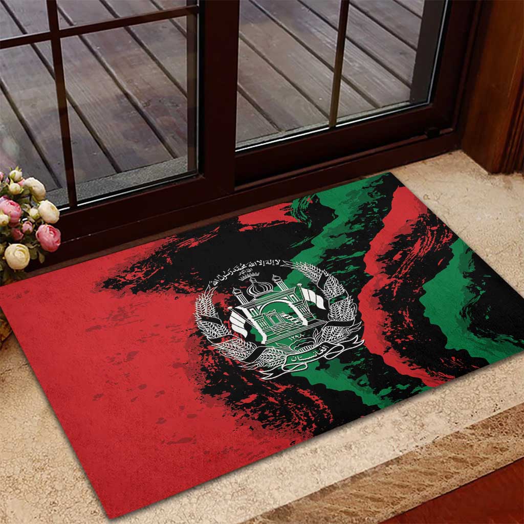 Afghanistan Rubber Doormat Grunge Style