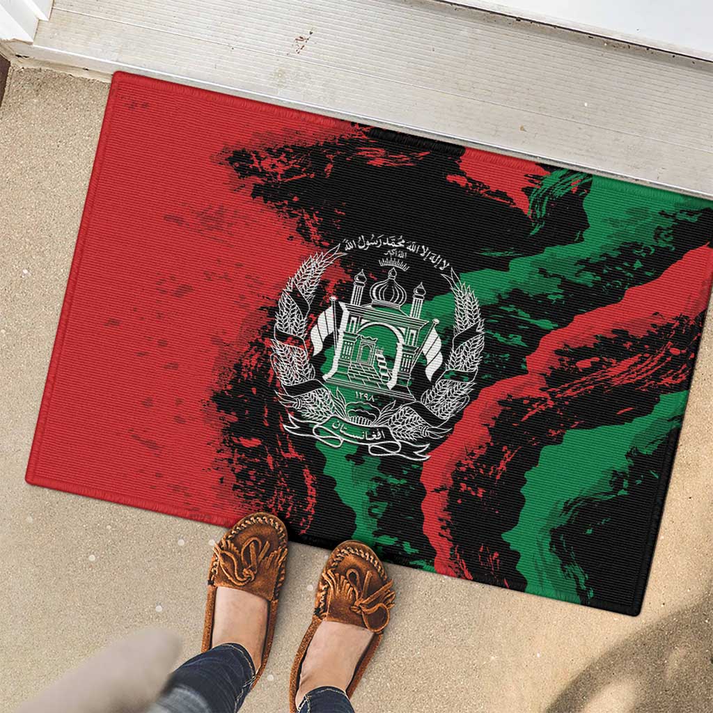 Afghanistan Rubber Doormat Grunge Style