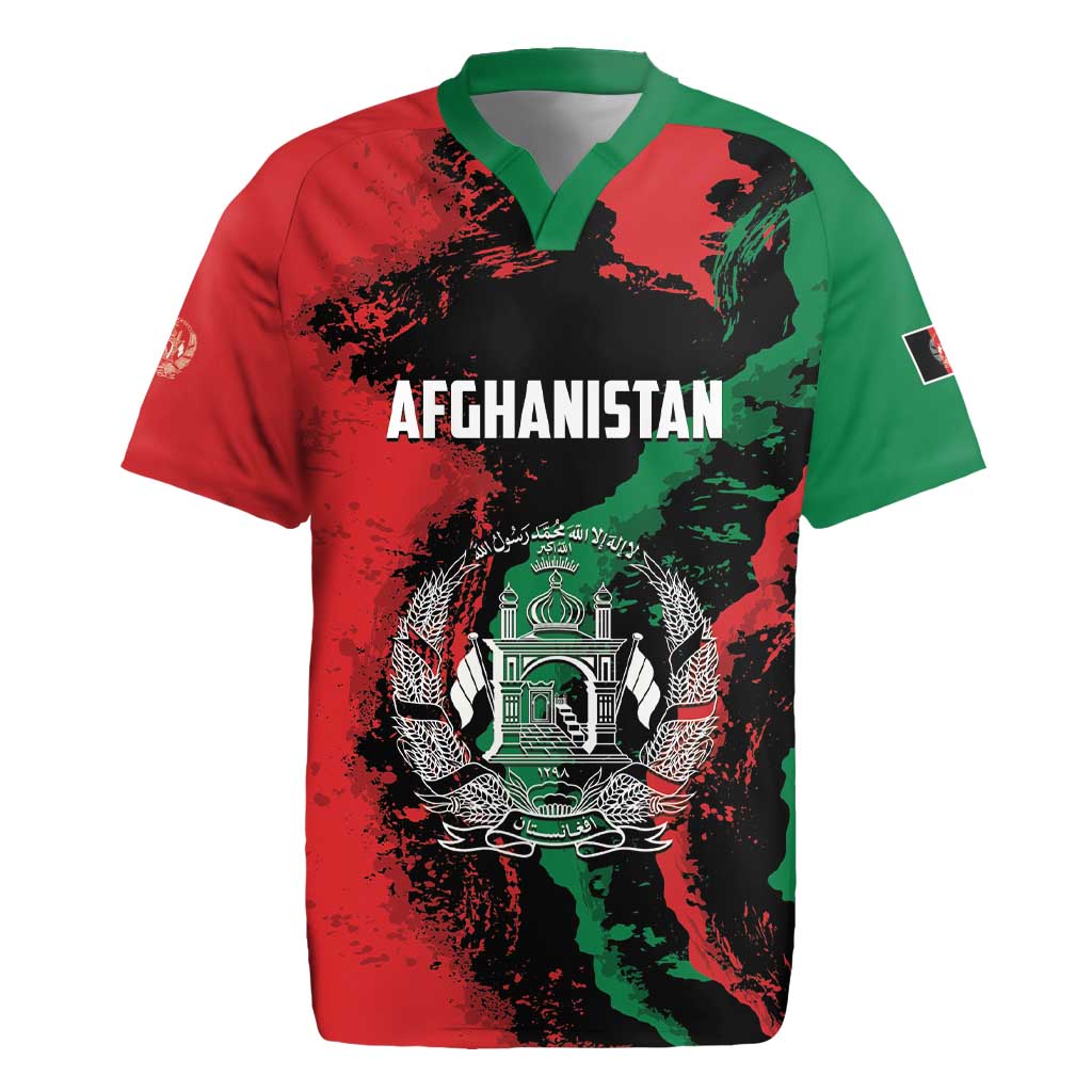Personalized Afghanistan Rugby Jersey Grunge Style