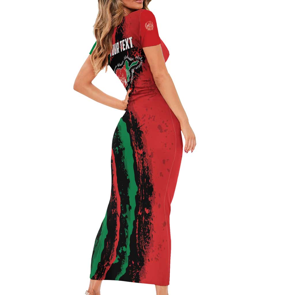 Personalized Afghanistan Short Sleeve Bodycon Dress Grunge Style
