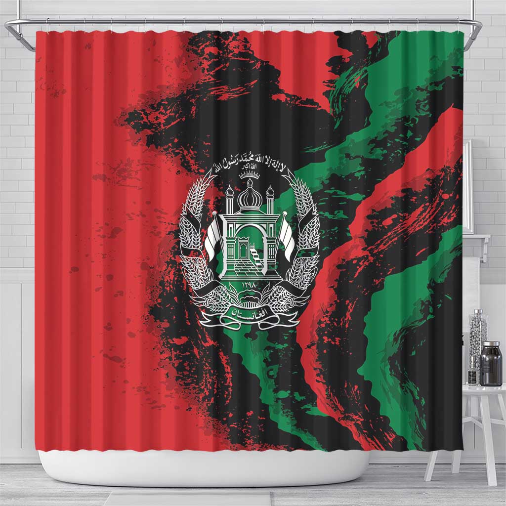 Afghanistan Shower Curtain Grunge Style